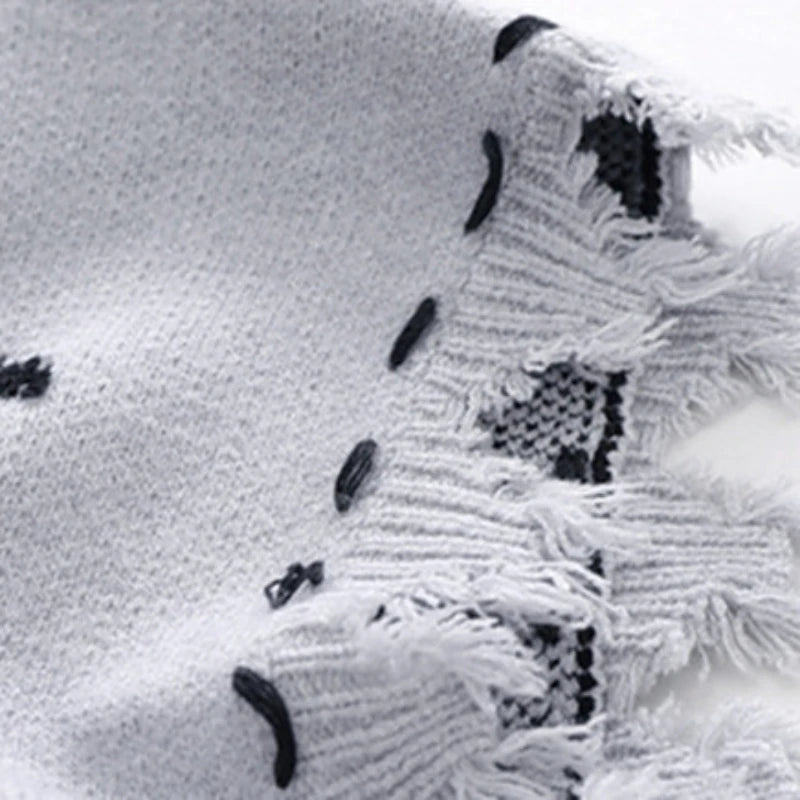 Sweater Vests Men Frayed Raw Edge Comfortable Sleeveless All-match Japanese Style Knitting Leisure Daily Chic Aesthetic Classic