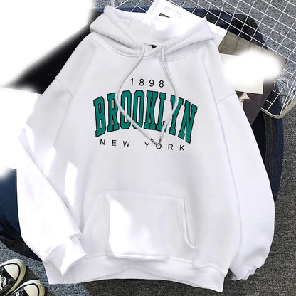 Fashion 1898 Brooklyn New York Hoodies Printed Men Woman Hoodie Hooded Sweatshirts Harajuku Pullovers Unisex Tracksuits Clothing