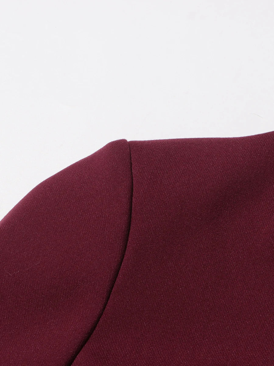 TWOTWINSTYLE Solid Two Piece Set For Women Stand Collar Long Sleeve Tops High Waist Spliced Button Long Pants Fashion Set Female