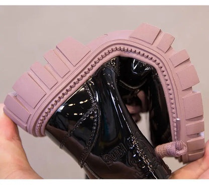 Fashion Kids Boots Girls British Style Children's Ankle Boots Autumn Winter Warm Waterproof Boys Boots 3-15 Years Old Snow Boots