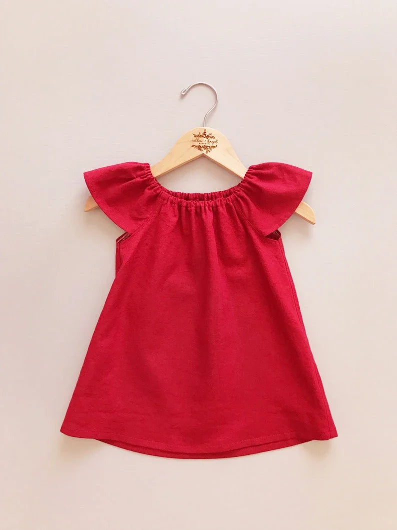 Summer Toddler Baby Girls Dress Cotton Simple Girls Home Dress Solid Children Dresses Casual Kids Loose Dresses Clothing