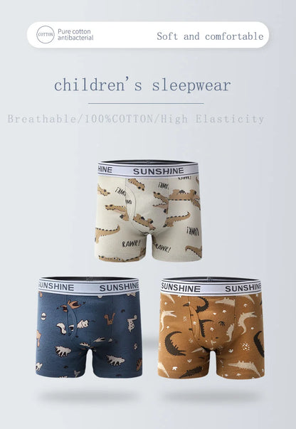 6 Pcs Baby Toddler Boys' Underwear,  100% Cotton Kids Underwear, Little Boys Briefs Soft Dinosaur Boxer Briefs