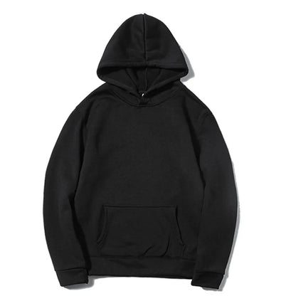 New Fashion Loose Hoodies For Men Spring and Autumn Casual Hooded Sweatshirt Men's Simple Tops Solid Color Thick Clothing Male
