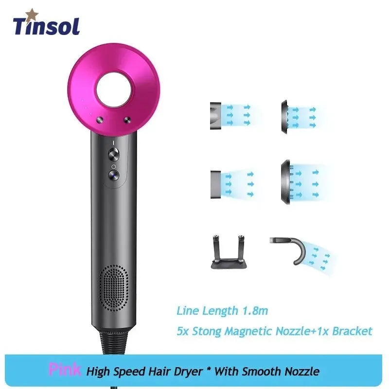 Professional Leafless Hair Dryer Negative Ion Quick Drying Home Powerful 5 Attachment Constant Anion Electric Hair Dryer