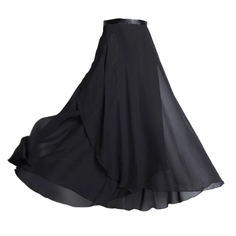 Women Wrap Dance Skirt Girls Long Dance Skirt Ballet Wrap Skirt Dance Skate Over Scarf Skirt Dancewear