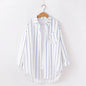 Loose Casual Striped Shirts Women 2025 New Ladies Sweet Simple Style Long Sleeve Print Shirt Female Blouse and Tops Lady Clothes