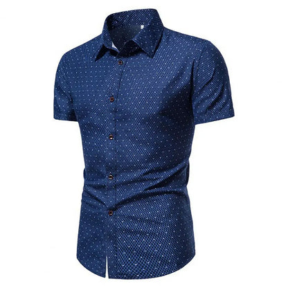 Summer Shirt for Men Daily Casual White Shirts Short Sleeve Button Down Slim Fit Male Social Blouse XL