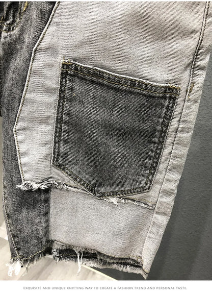 Pants Men Jeans Shorts Hole Streetwear Harajuku Slim Straight Denim Shorts Summer Casual Baggy Ripped Jeans for men clothing