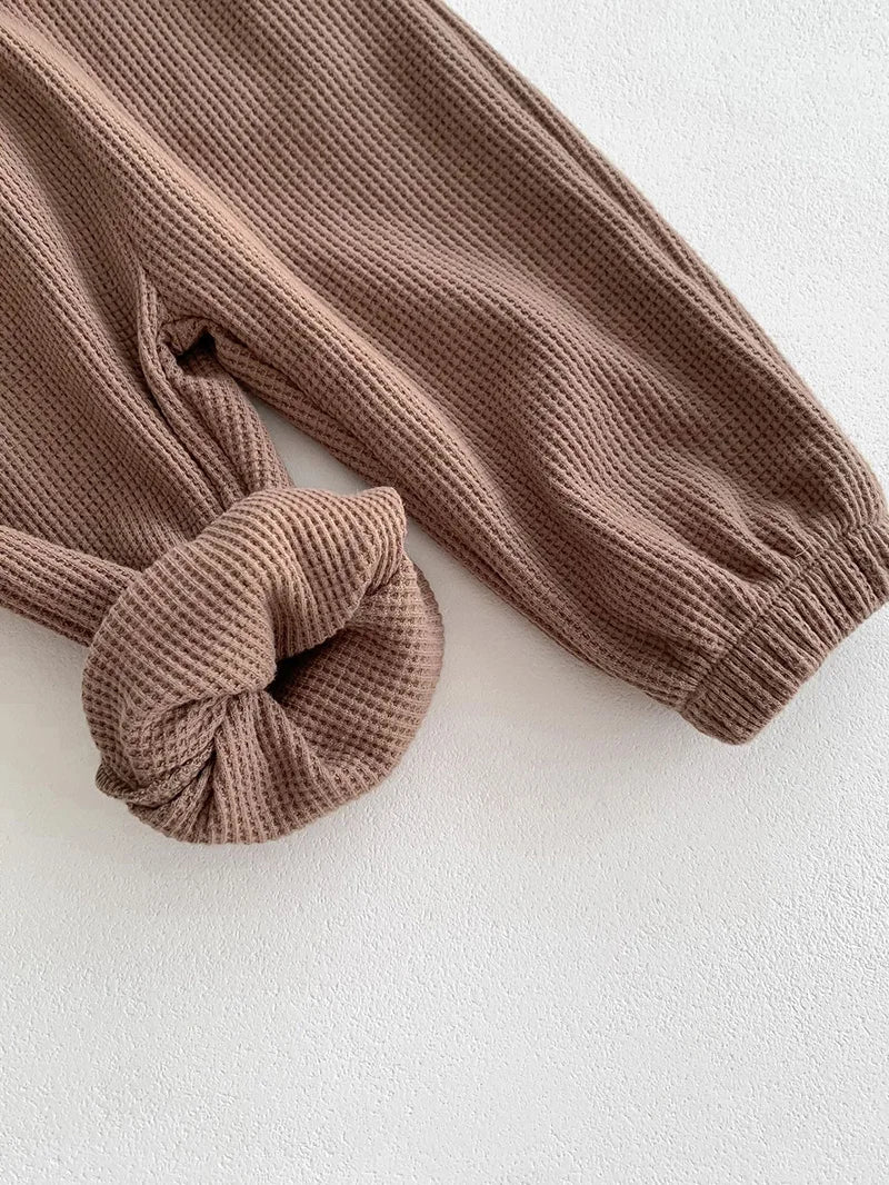 MILANCEL Spring Designer Kids Baby Clothes Casual Boys Suit Cool Infant Blouse And Pants2 PCs Waffle Clothing Set Outfits