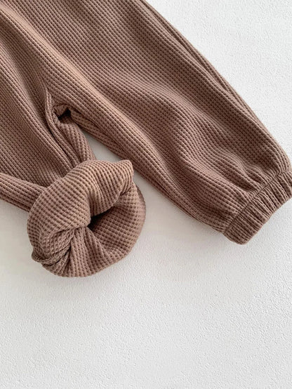 MILANCEL Spring Designer Kids Baby Clothes Casual Boys Suit Cool Infant Blouse And Pants2 PCs Waffle Clothing Set Outfits