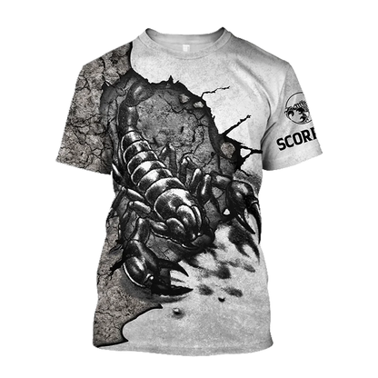 Animal Men's T Shirt Summer Short Sleeve Scorpion 3D Print Funny T-Shirts Fashion Casual Male Sport shirt Oversized Men's Clothing