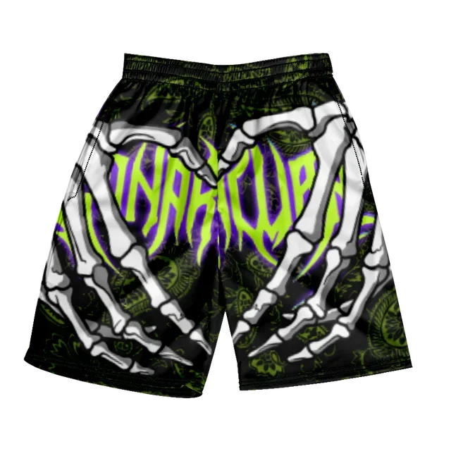 2025 Summer Classic Skull Beach Short Pants New Fashion Skeleton Hand Print Men Women Gym Shorts Quick Drying Trunks Ice Shorts
