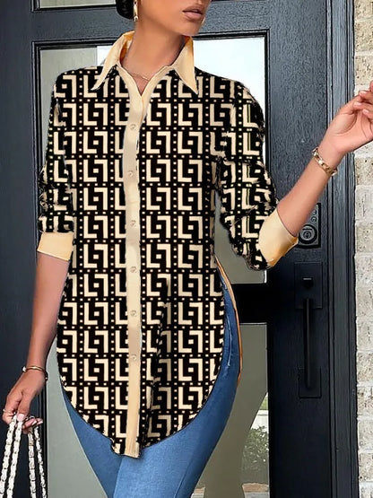 Women White Blouse 2025 Fashion Shirts Elegant Asymmetrical Tops Casual Long Sleeve Tunic Solid Color