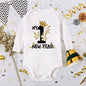 My First New Year Print Baby Romper Infant Long Sleeve Bodysuit Toddler Holiday Jumpsuit Boys Girls Clothes Newborn Shower Gifts