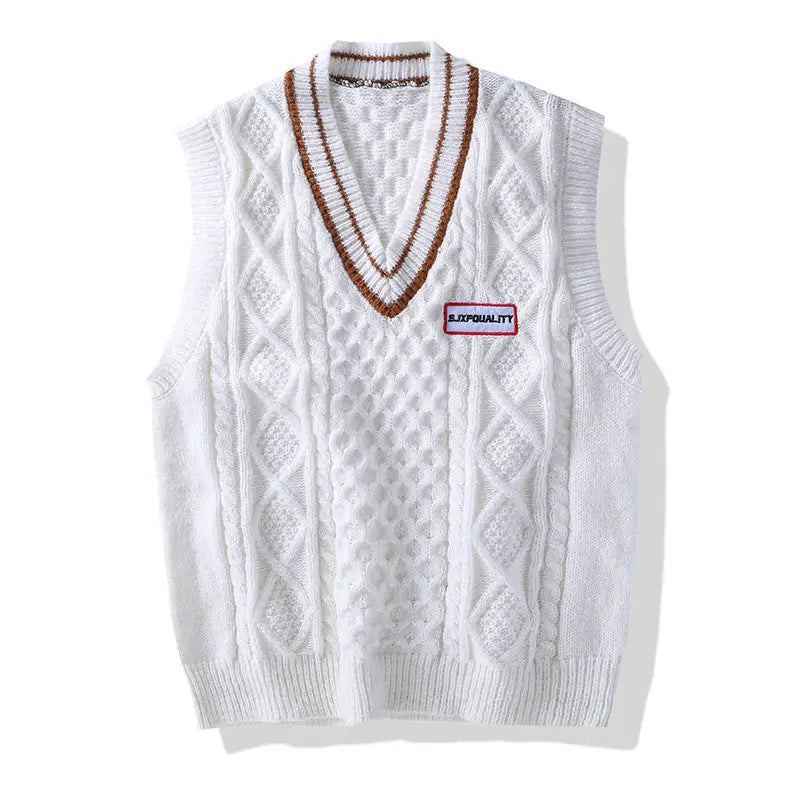 Men Knit Sweater Vest ins sweater vest Korean fashion clothes