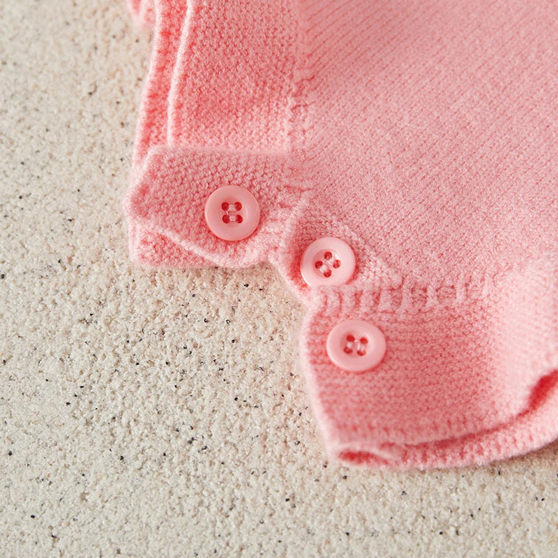 Suefunskry Baby Girl Overalls, Sleeveless Bows Pattern Knit Romper Bodysuit Spring Fall Clothes for Casual Daily