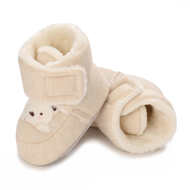 Winter Snow Baby Boots Cute Bear Warm Booties For Kids Soft Sole Infant Newborn Toddler Baby Girl Shoes