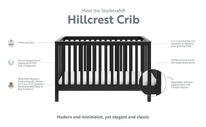 4-in-1 Convertible Crib (Natural) - Converts to Daybed, Toddler Bed, and Full-Size Bed, Fits Standard Full-Size Crib Mattress, A