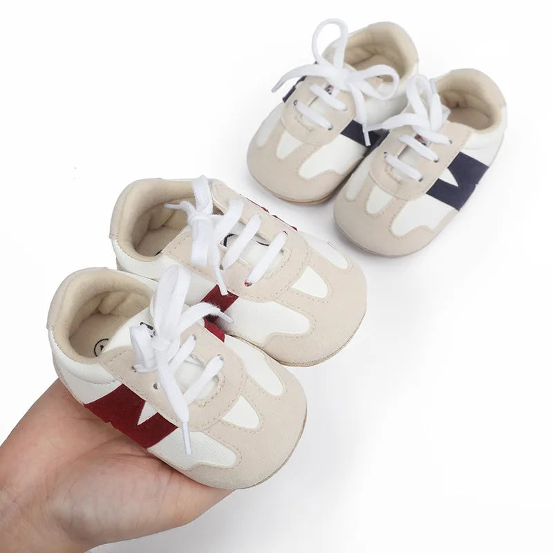 Newborn Baby Sneakers Letter Patchwork Baby Casual Shoes Anti-slip Hundred Toddler Baby Boys Girls Shoes 0-18 Months