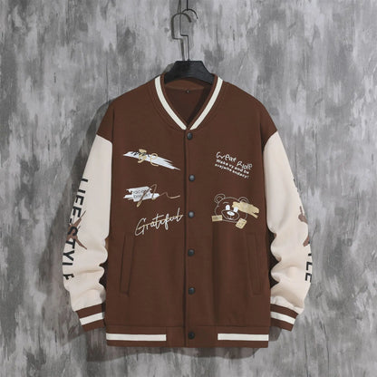 2025 New Jacket Coat Letter Printed  Wear Men Baseball Jacket Casual Long Sleeve Stand Jackets Men's Coats Sweatshirts Outerwear