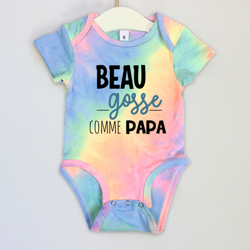 Handsome Like Daddy Newborn Baby Summer Bodysuit Infant Body Short Sleeve Baby Boy Jumpsuit Funny Cute Toddler Bodysuit Outfits