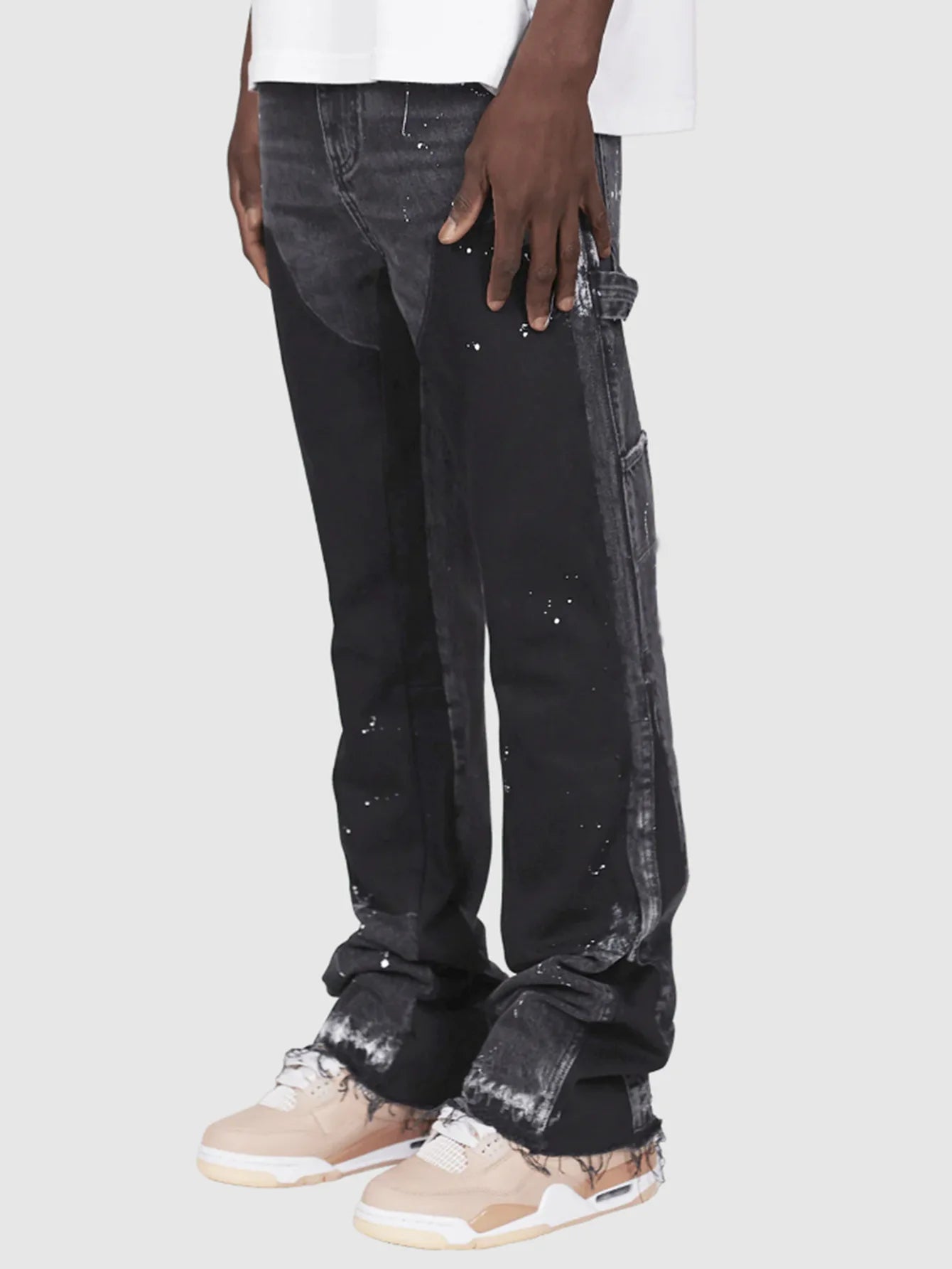 Washed Jeans Men Vintage Ankle Length Trousers Mid Waist Pockets Button Zipper Fly Distressed Denims Streetwear Straight Pants