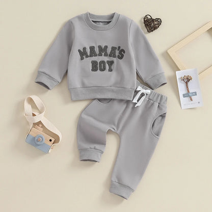 2025 Lorrainian 0-3Y Newborn Toddler Baby Boy Fall Winter Outfits Letter Crewneck Sweatshirt Casual Pants Set 2Pcs Clothes