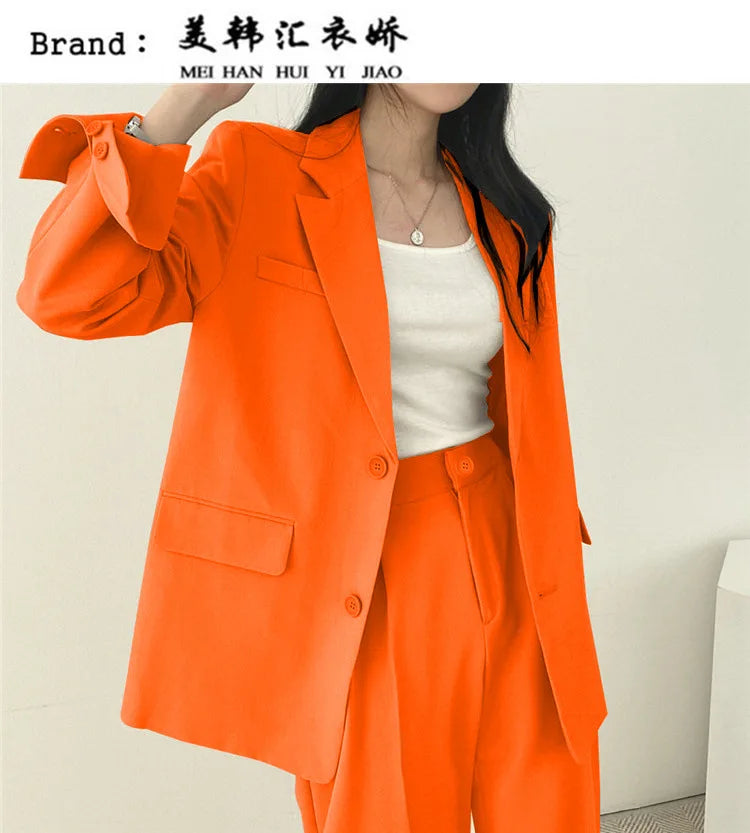 Fall Fashion Long Sleeve Blazer Mujer Pant Sets Blazers Women 2025 Casual Women's 2 Piece Outfit Set Suits Outwear