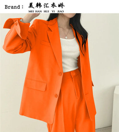 Fall Fashion Long Sleeve Blazer Mujer Pant Sets Blazers Women 2025 Casual Women's 2 Piece Outfit Set Suits Outwear