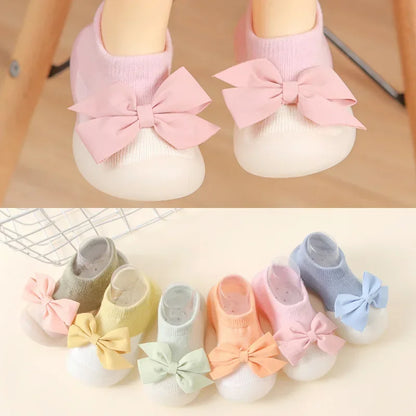 Spring and Summer New Fashion Bowknot Children's Indoor Shoes Cute Princess Style Baby Socks Shoes Baby Walking Shoes