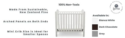 Children Emery Mini Convertible Baby Crib with 2.75-inch Mattress, Bianca White
