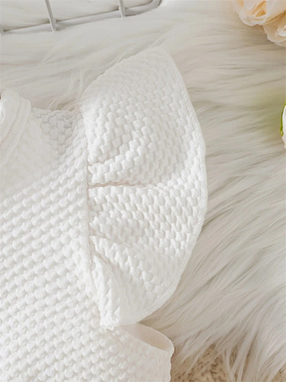 Newborn 2025 Baby Girls Dress Summer Waist Flower Vest Sleeveless Short Top Sweet Girl Lace Mesh Dress