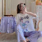 Women's New Three-piece Pajamas Home wear Set of Sweet Pajamas Cartoon Leisure Women's Home wear Pajamas Set