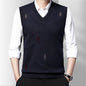 Men's Vest Knitted V-neck Young Business Sleeveless Jacquard Banquet Base Fashion Men's Vest