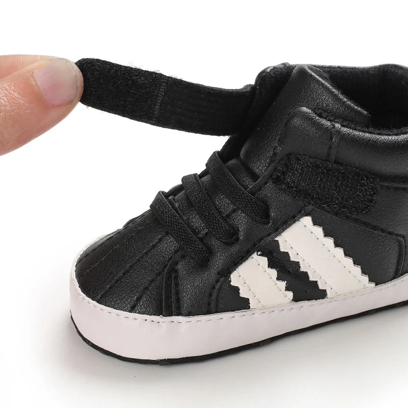 0-18M Baby Shoes Boy Newborn Infant Toddler Casual Comfort Cotton Sole Anti-slip PU Leather First Walkers Crawl Crib Shoes