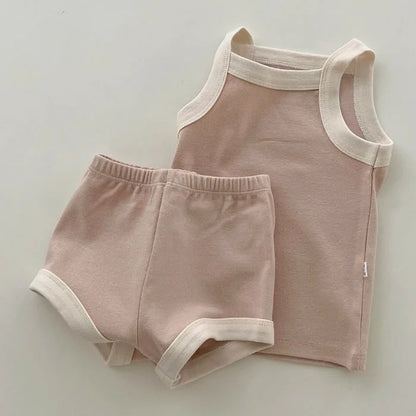 2025 New Baby Sleeveless Clothes Set Boy Girl Summer Thin Cotton Vest + Shorts 2pcs Suit Infant Outfits Toddler Breathable Set