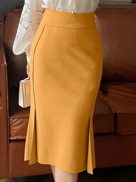 ZANZEA Package Hip High Waist Fishtail Skirts Elegant Women Evangelical Knee-length Saias Office Mermaid Skirts Fashion 2025