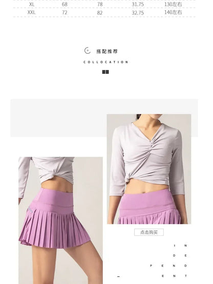 Women Tennis Skirt High Waisted Pleated Running Yoga Skirt Tennis Shorts Breathable Pleated Volleyball Shorts Hiking Shorts