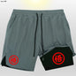 Goku Anime Running Shorts Men Fitness Gym Training 2 in 1 Sports Shorts Quick Dry Workout Jogging Double Deck Shorts