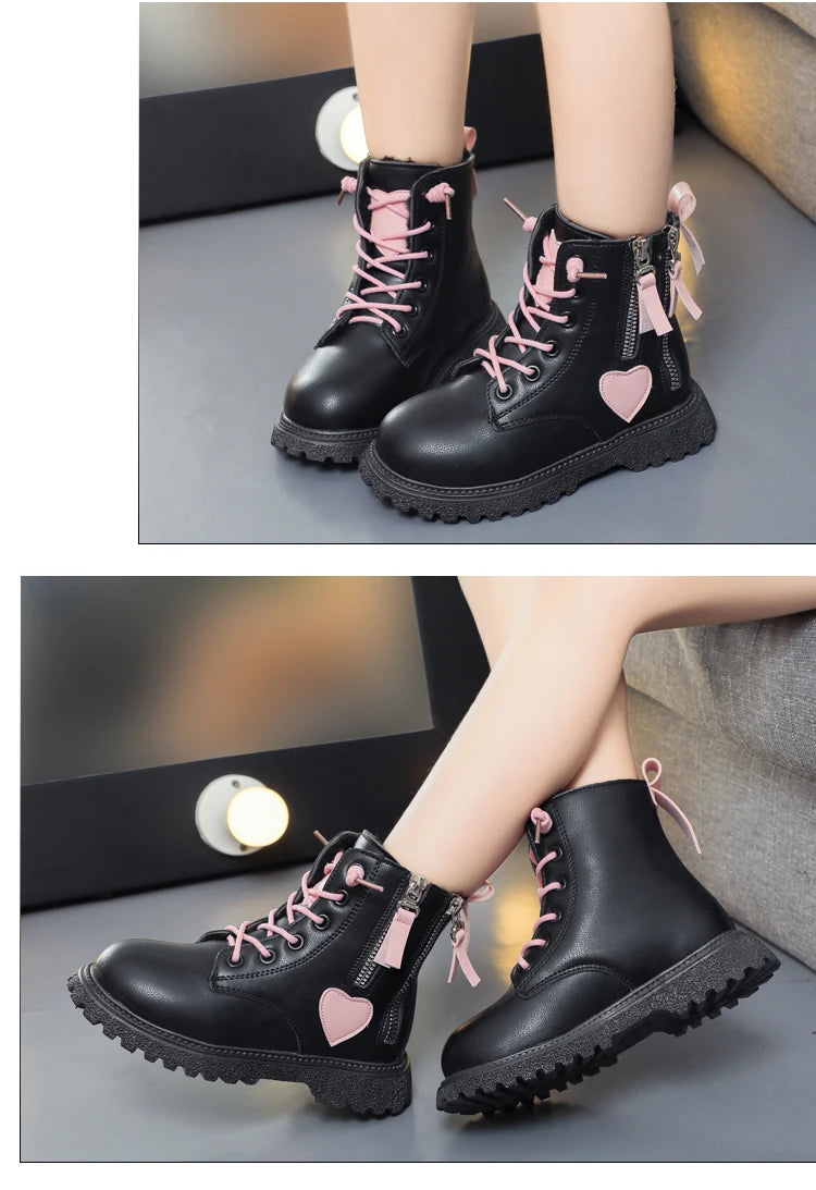 Girls Ankle Boots 2025 New Autumn and Winter Fashion Double Zip Beautiful Princess Non-slip Performance Boots for Catwalk Casual