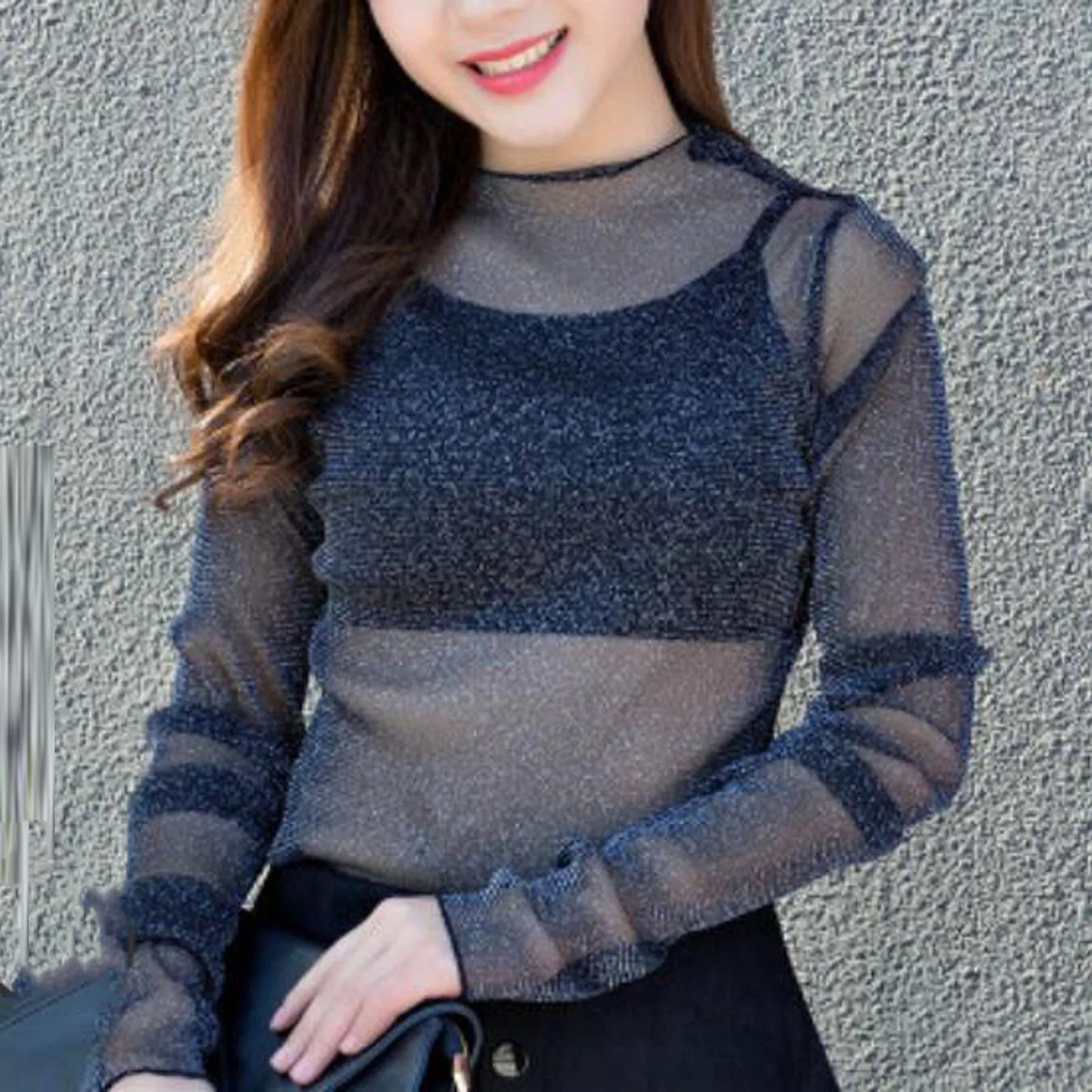 Women Daisy Print Lace Sheer Tops Sexy Tees Long Sleeve Thin Mesh Shirts Fashion Ladies Top 2025 Summer Sunscreen Blouse