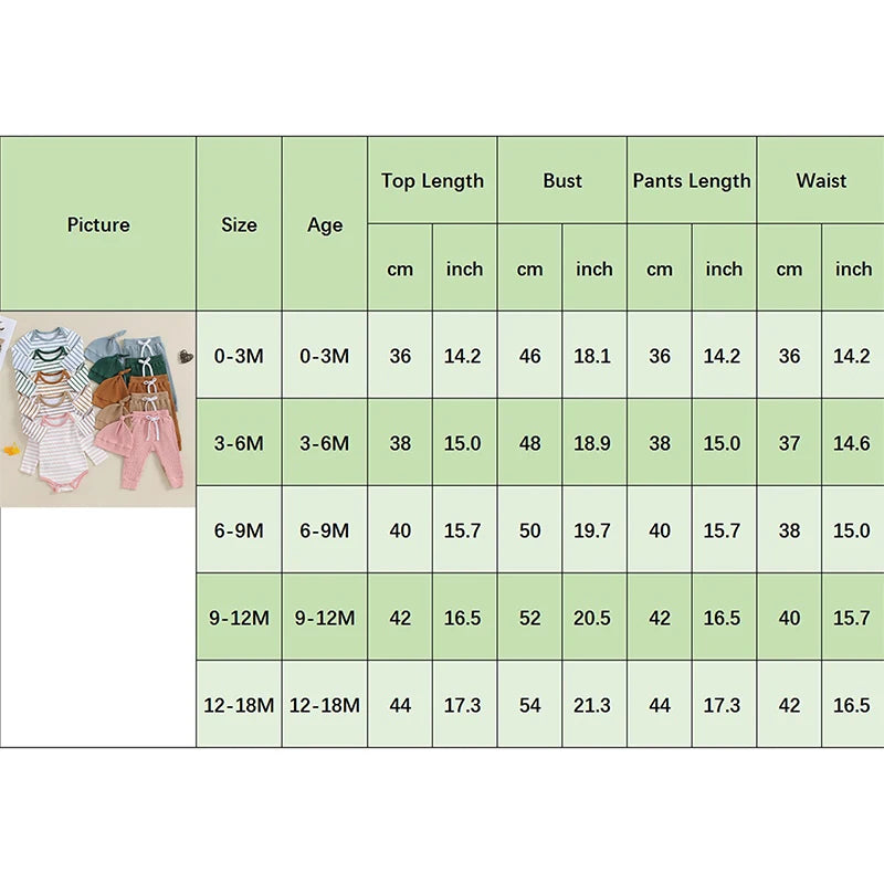 Mubi neo 0 to 18 Months Infant Set Newborn Baby Boy Clothing Top and Bottom Set Striped Children's Fashion for Babies Boy Outfits