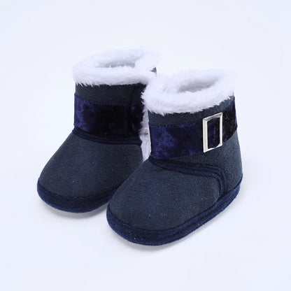 Winter Baby Boots Plus Velvet Snow Booties Baby Shoes Warm baby Girl Shoes Pompom Soft Sole Indoor Walking Shoe