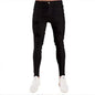 Biker Jeans Men's Distressed Stretch Ripped Biker Jeans Men Hip Hop Slim Fit Holes Punk Jeans Zipper Pure Color Denim Pants