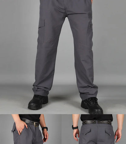 Men City Pants Cargo Trousers Multi-pocket Waterproof Wear-resistant Casual Training Overalls Clothing