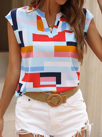 Women's Blouse Casual Short Sleeve Shirt Simple V Neck Tops Elegant Shirts And Blouses Deals Summer Youthful Woman Clothes 2025