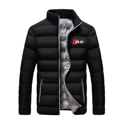 2025 Autumn Selling Audi-RS England style Print Solid Color Cotton Men Long Sleeve Popular Jacket Zip Comfortable Down Jacket