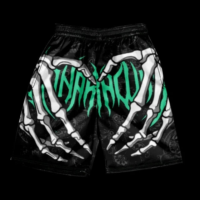 Summer Men's Sports Shorts Fashion Skull Print Pattern Men's Beach Shorts Hawaii Vacation Beach Men's Swimming Shorts S-2XL