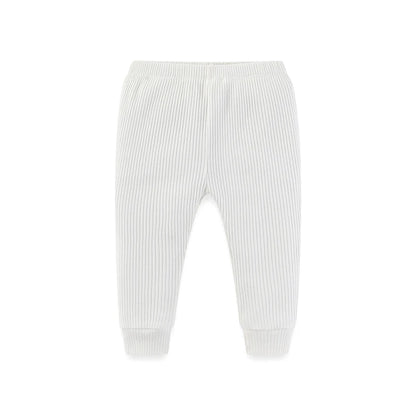 Kiddiezoom 1 Pcs Fashion Unisex Solid Baby Boy Girl Pants 0-24Months Cotton Ribbed Soft Newborn Leggings