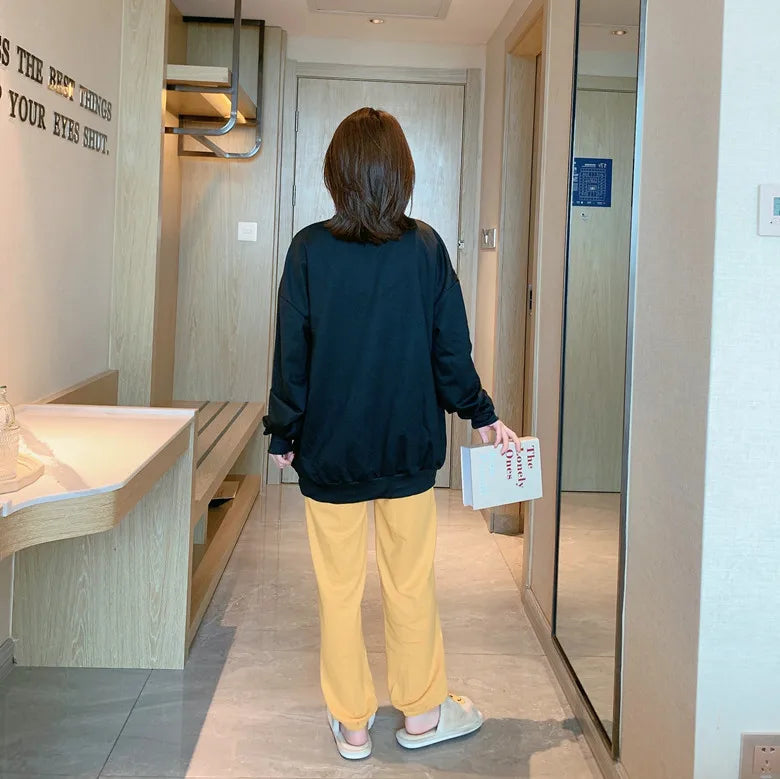 Women's Spring And Autumn Pajamas Two-Piece Set Of Students Long-Sleeved Pajamas New Fashion Casual Ladies Home wear Set